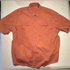 Wrangler Burnt Orange Short Sleeve Button Up Shirt Men’s 3XL Western W/ Pockets